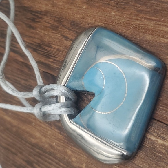 N3117 native salt dough cast necklace signed D for D livingston Navajo rare - Picture 2 of 3